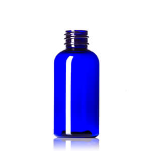 Cobalt Blue PET Boston Round Bottles